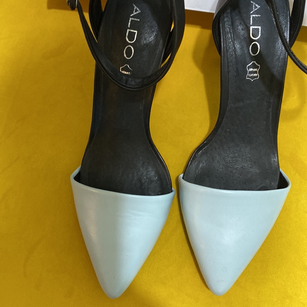 Aldo Blue & Black Closed-Toe Strappy Sandal